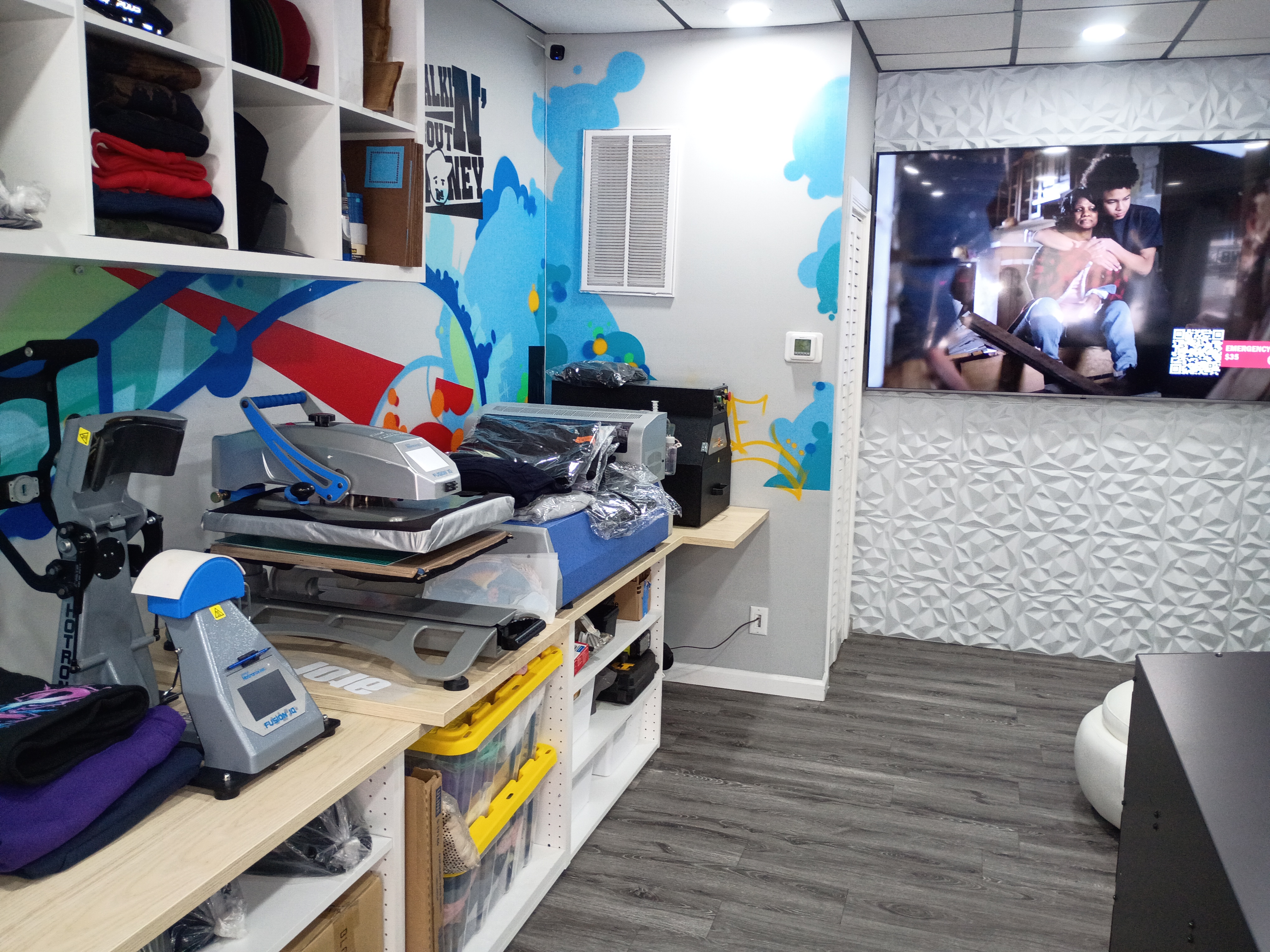 Heat press station