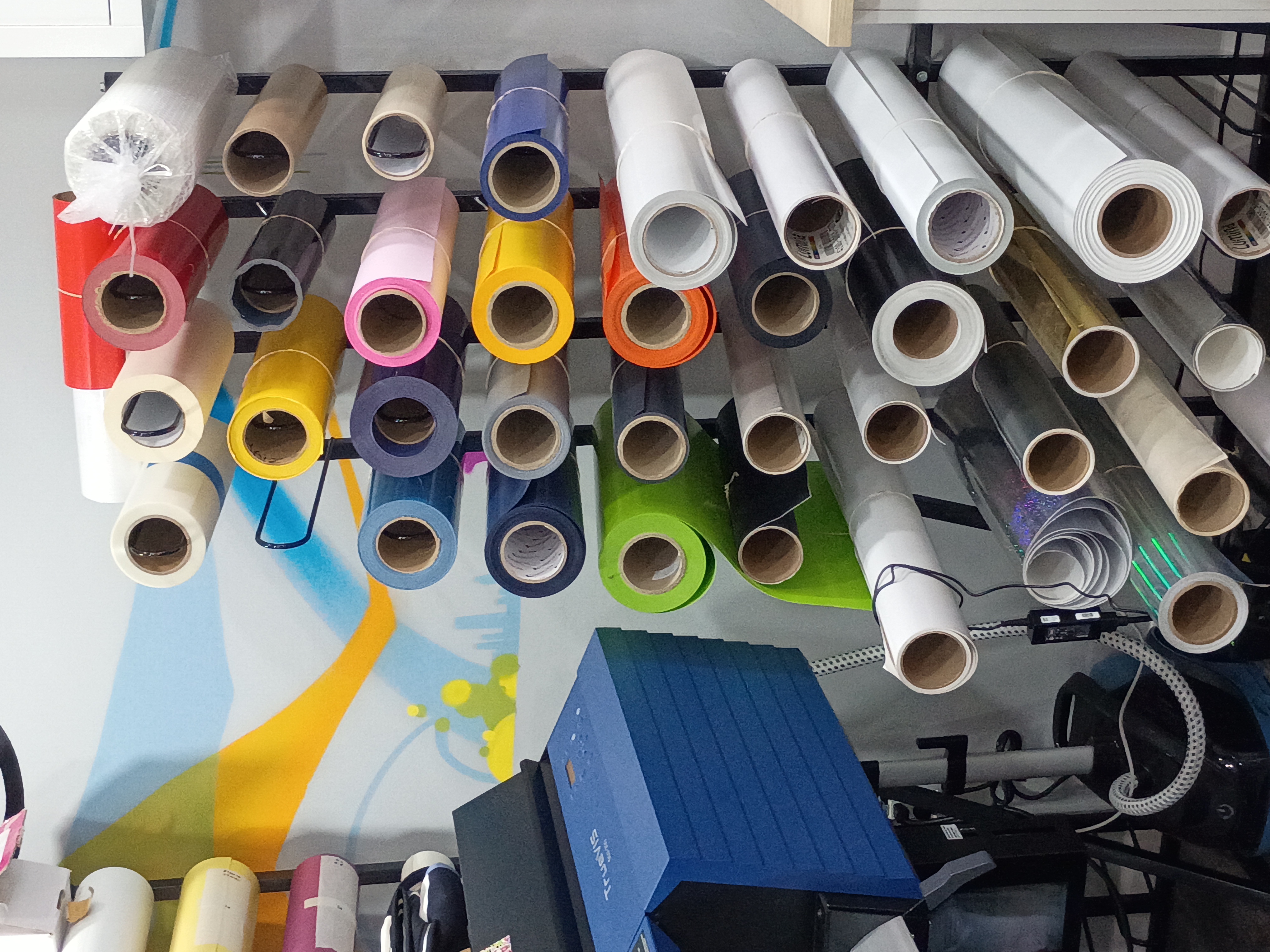 Vinyl rolls wall